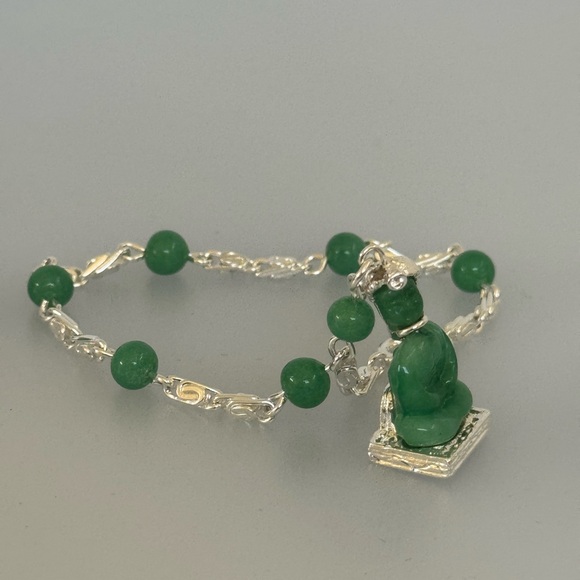 925 silver bracelet aventurine stone - Picture 4 of 10
